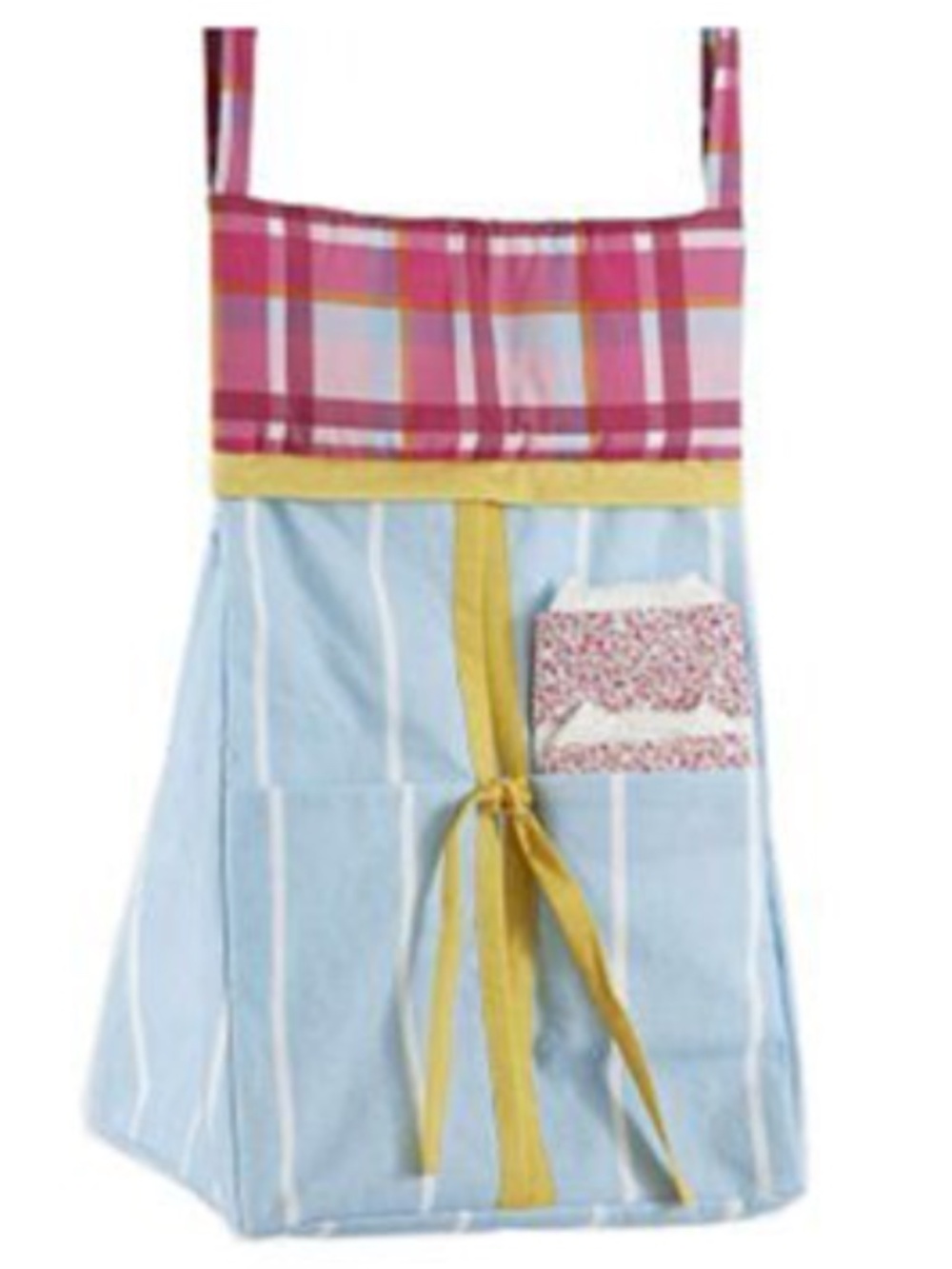 Kenneth Brown Sweet Stitches Hanging Diaper Stacker Pink Blue Plaid Holder NEW
